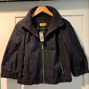 St. John Abstract Bomber-Style Jacket